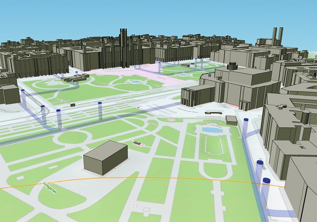 Die Beispiele für urbane Räume zeigen einerseits das Zentrum Wiens mit dem Rathausplatz und dem Volksgarten und andererseits den Grazer Schlossberg. Dort befinden sich Inhalte unter, auf und über dem Gelände, die gleichzeitig dargestellt werden können. Wien (Foto: Bundesheer/IMG)