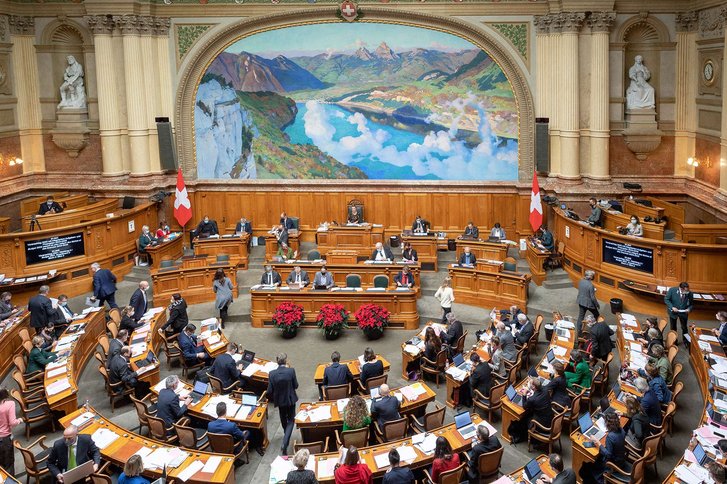 Der Bundesratsaal des Schweizer Parlamentes. (Foto: VBS)