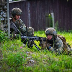 Teilnehmer der Kaderanwärterausbildung 2 beim Gefechtsdienst in der Urbanen Trainingsanlage Steinbach am Truppenübungsplatz Allentsteig. (Foto: Martin Schwarz)