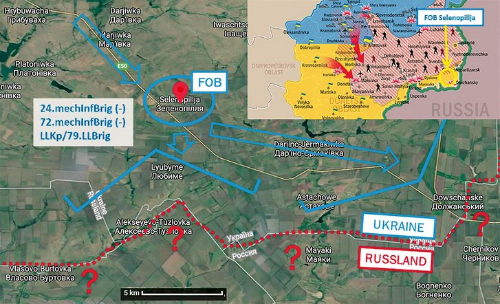 Einsatz der Kräfte im Grenzraum Selenopillja. (Grafik: Bundesheer/EA-TherMilak)