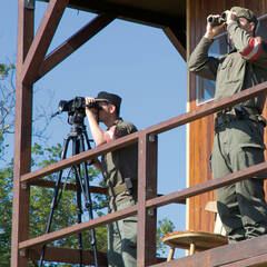 Ein Trupp beobachtet den Grenzraum mit Wärmebildgerät und Feldstecher. (Foto: RedTD/Gerold Keusch)