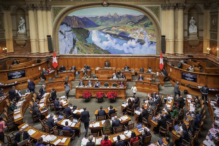 Der Bundesratssaal des Schweizer Parlaments. (Foto: VBS)