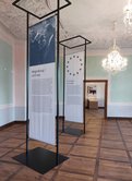Der Große Engelssaal mit Plakaten zur Geschichte des Burgenlandes. (Foto: RedTD/Gerold Keusch)