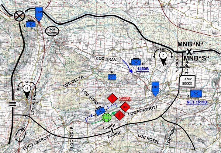Karte zur Lageentwicklung 6: Hinterhalt auf Konvoi. (Grafik: Gerald Luger)