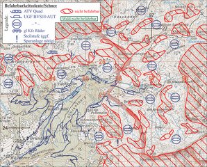 Die Befahrbarkeitsoleate bei Schnee. Grafik: Zweiker, Glänzer