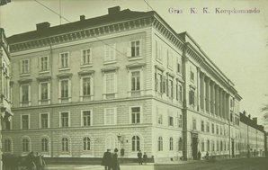 Das Korpskommandogebäude im Jahr 1912. (Bild: BY-NC-SA-4) 