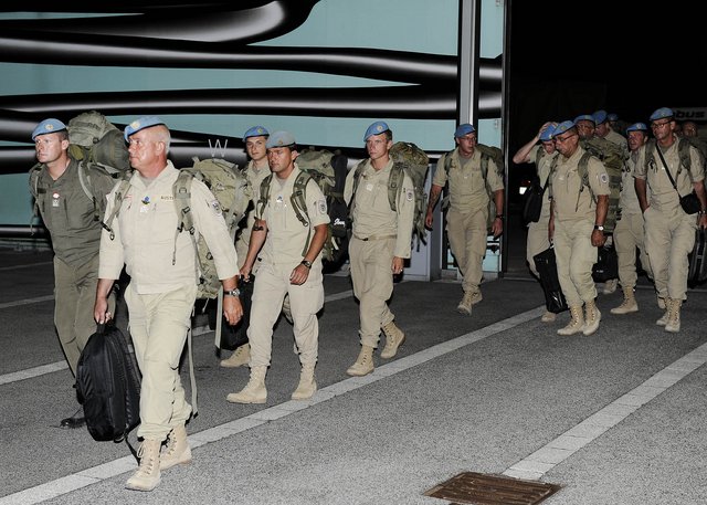 Die Soldaten des Kontingentes treffen in Wien Schwechat ein. (Foto: Minich)