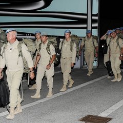 Die Soldaten des Kontingentes treffen in Wien Schwechat ein. (Foto: Minich)