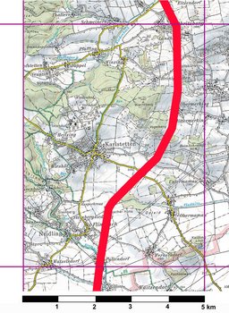 Der Frontabschnitt Obritzberg-Karlstetten-Neidling in den letzten Wochen des Zweiten Weltkrieges. (Karte: BEV; RedTD/Keusch)