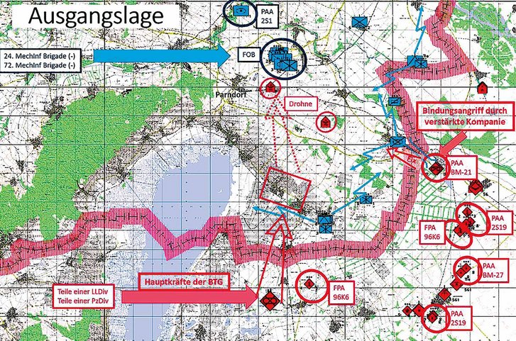 Ausgangslage der dargestellten Simulation. (Grafik: Bundesheer/EA-TherMilak)