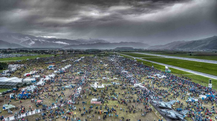 Das Veranstaltungsgelände in Zeltweg während der Flugshow. (Foto: ÖBH/Severin Jurka)