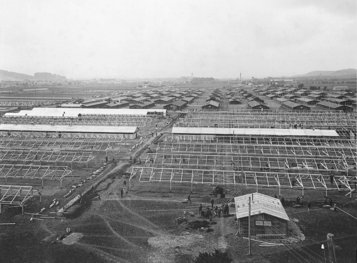 Das Kriegsgefangenenlager Wieselburg während der Bauphase im Jahr 1915 . (Foto: Archiv Franz Wiesenhofer)