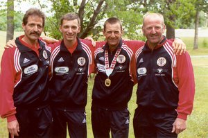 Das Team nach dem Rennen in Quebec (v.l.n.r.): Werner Planer, Robert Lechner, Luis Wildpanner und Herbert Egger. (Foto: Archiv Wildpanner)