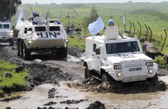 Fuhrpark von UNDOF. (Foto: Wolfgang Grebien)