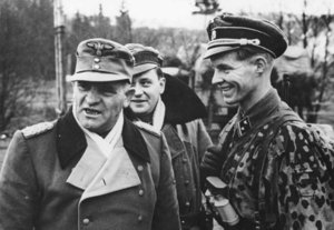 Der Kommandant der 6. SS-Panzerarmee, SS-Oberst-Gruppenführer und Generaloberst der Waffen-SS, Sepp Dietrich. (Foto: Bundesarchiv, Bild 183-J28625)
