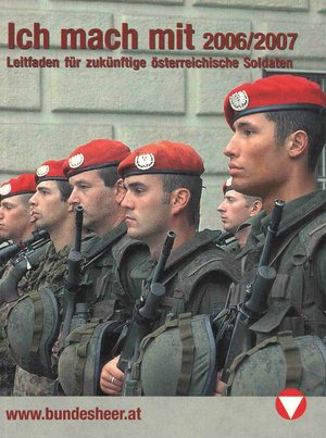 Das Corporate Design 2004 war geprägt von der grafischen Reduktion auf verschiedenfarbige „Logo-Leisten“, in Kombination mit dem Schriftzug „www.bundesheer.at“ und dem alleinstehenden Hoheitszeichen. (Foto: Bundesheer)