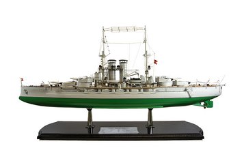 Das Modell des Schlachtschiffes "Szent Istvan" der k.u.k.-Kriegsmarine. (Foto: Pomorski i Povjesni Muzej Hrvatskog Primorja Rijeka)