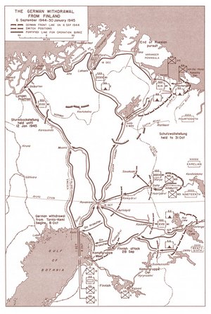 Der Rückzug der Deutschen Wehrmacht in Finnland und Norwegen zwischen dem 6. September 1944 und dem 30. Jänner 1945. (Foto: U.S. Army; gemeinfrei)