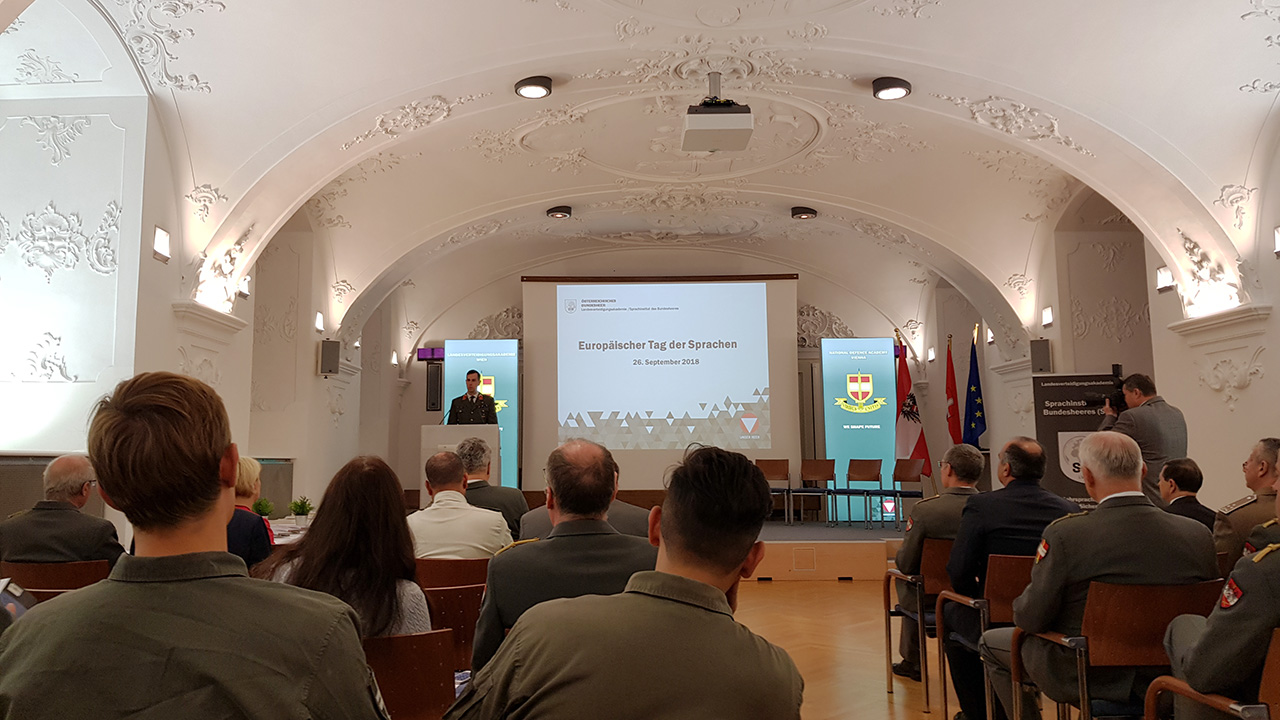 Der Festakt zum Europäischen Tag der Sprachen wurde im Festsaal Sala Terrena an der Landesverteidigungsakademie in Wien abgehalten. (Foto: RedTD/Nikischer)