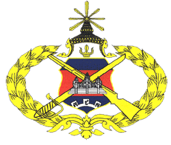 Das Emblem der Königlichen Streitkräfte Kambodschas. (Grafik MOD of Cambodia, gemeinfrei)