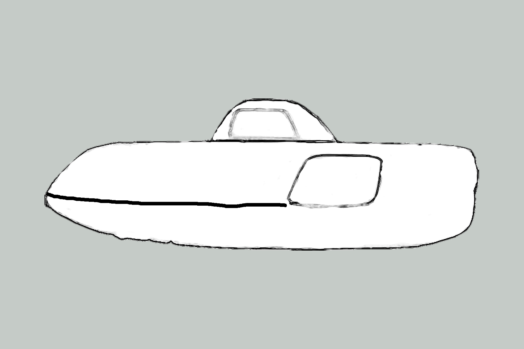 Skizze der Umrisse des neuen chinesischen Hubschrauber-Prototyps „Super White Shark“, der einer fliegenden Untertasse ähnelt.