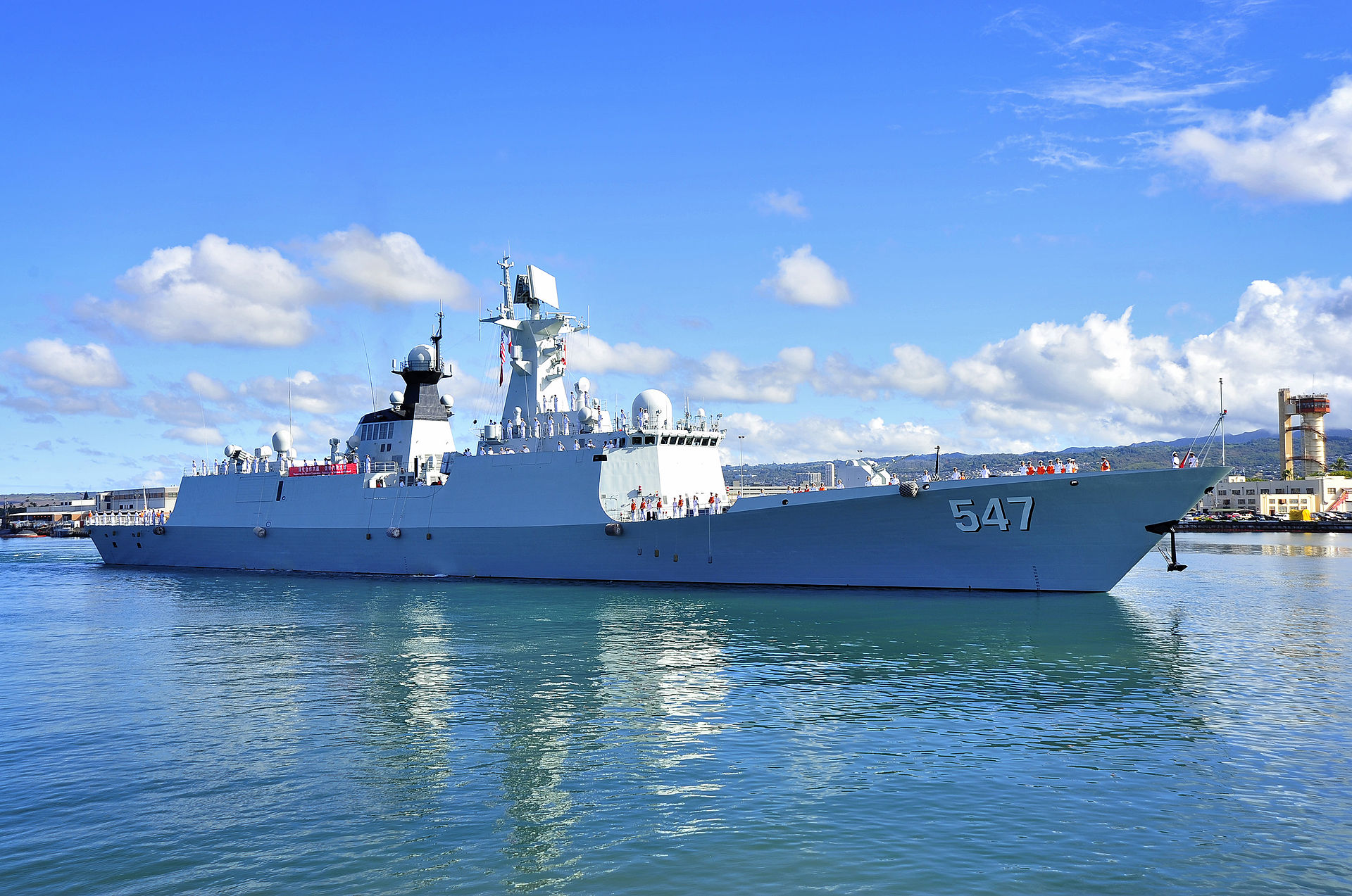 An den Tests eines neuen chinesischen Schiffsversorgungskonzeptes nahm unter anderem die Fregatte CMS-„Linyi“ (Bild) teil. (Symbolfoto: U.S. Navy/Diana Quinlan, gemeinfrei)