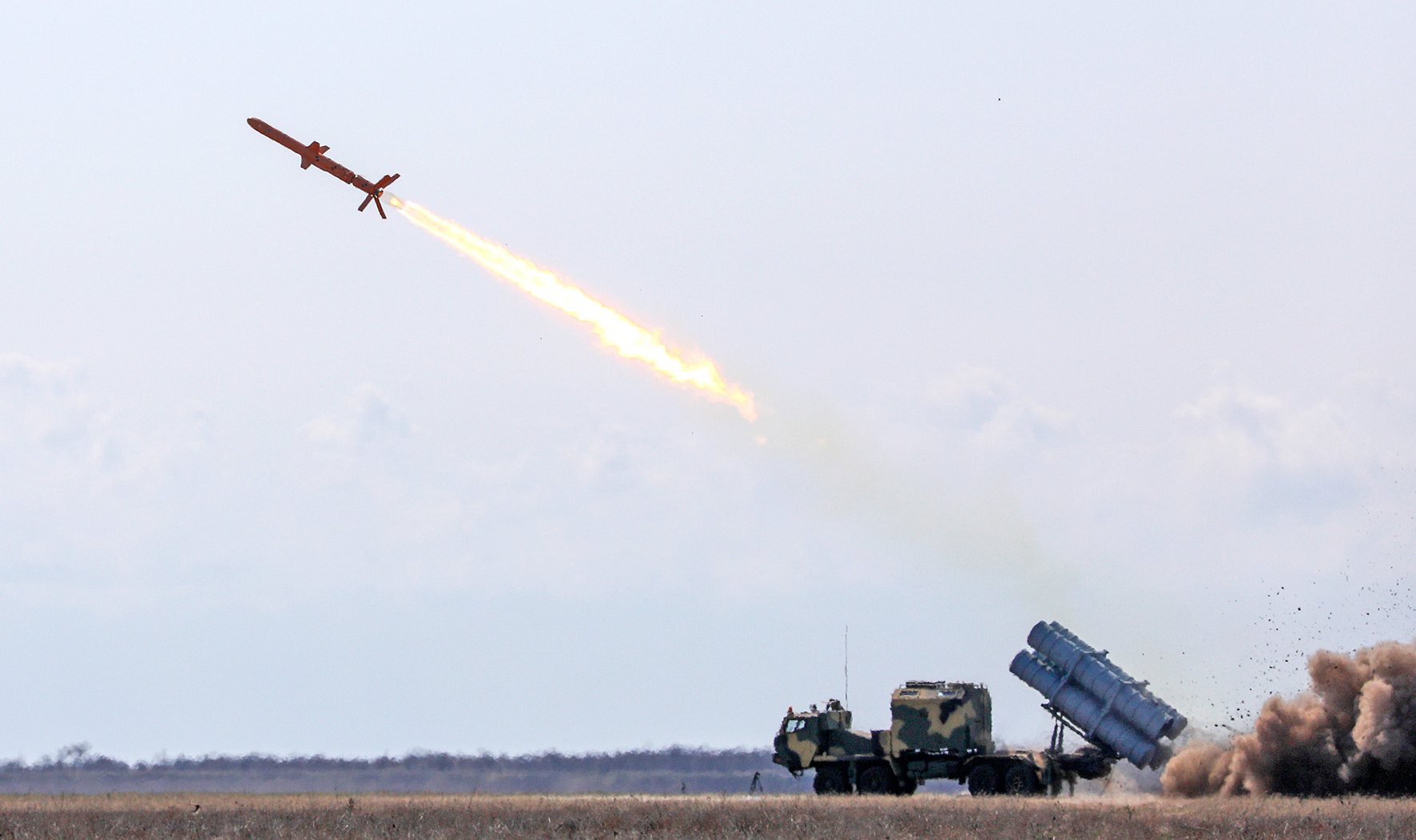 Die „Neptun“ Antischiffsrakete bei einer Testung im Jahr 2019. (Foto: president.gov.ua, CC BY 4.0)