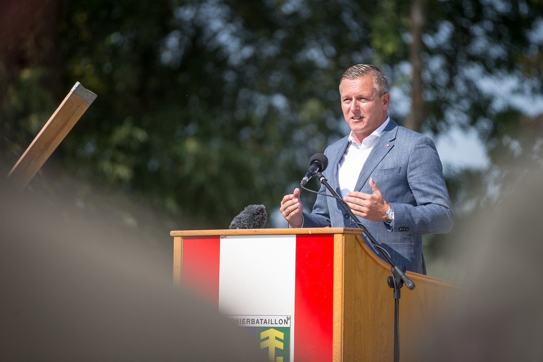 Verteidigungsminister Mario Kunasek bei seiner Ansprache während des Festaktes. (Foto: Bundesheer/Peter Lechner)
